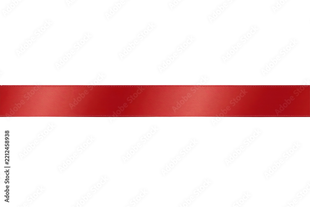 Obraz premium Realistic red ribbon strip clean studio cutout with transparent background
