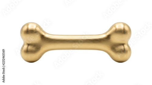 Golden dog bone isolated on a transparent background for pet design