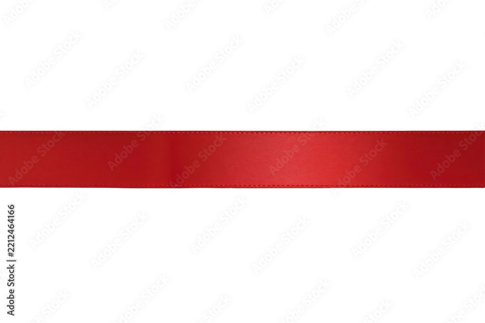 Obraz premium Graceful red ribbon strip isolated graphic element for creative design