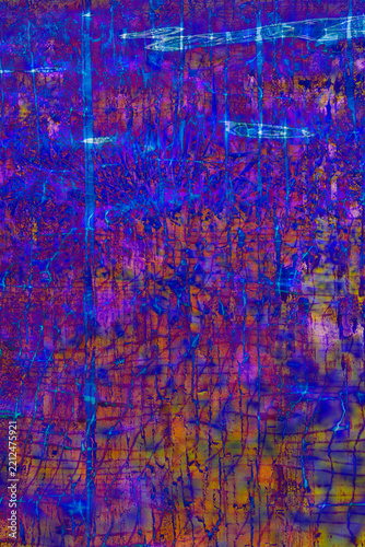 Vivid Electric Blue & Purple Scratched Digital Abstract Pattern | Glowing Futuristic Design