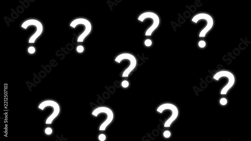 Animation of question mark with transparent background for video creation. Alpha channel