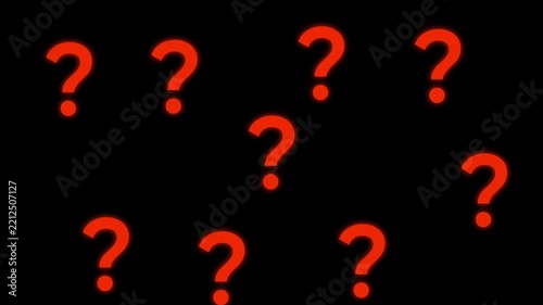 Animation of question mark with transparent background for video creation. Alpha channel