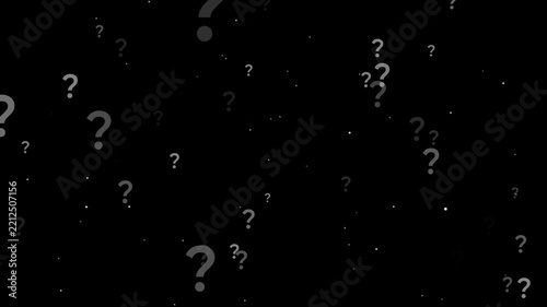 animation of a lot of white question mark moving on green screen background motion graphic effects.
