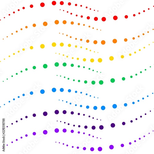 Colorful Wavy Dotted Lines Pattern on White Background