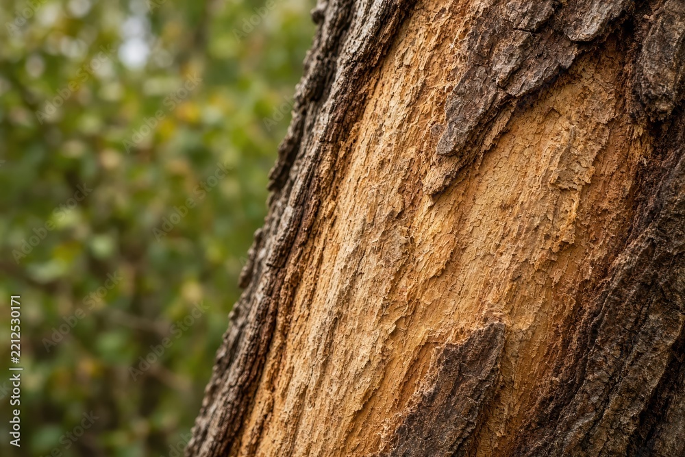 Fototapeta premium Damaged tree bark closeup
