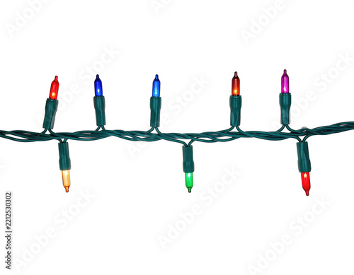 a high quality stock photograph of christmas lights horizontal isolated on a white background
