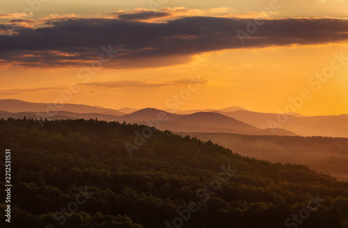 Summer evening near the Carpathian Mountains