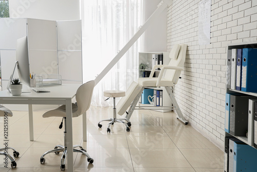 Cosmetic clinic interior, medical aesthetics and skincare consultation office...