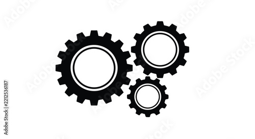 Three interconnected mechanical gears