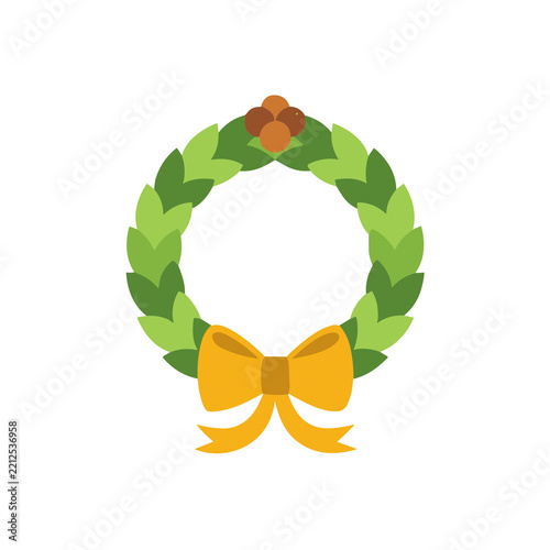 Wreath with yellow bow and berries
