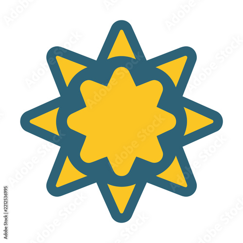 Yellow and Teal Starburst Icon