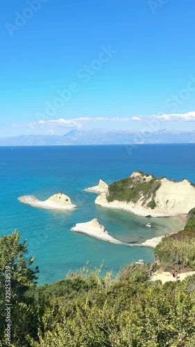 Scenic Autumn Coastline at Cape Drastis on the Greek Island of Corfu