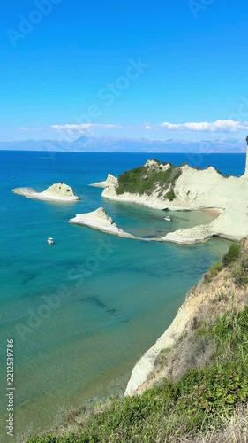 Beautiful Blue Sea and Rocky Sandstone Landscape at Cape Drastis