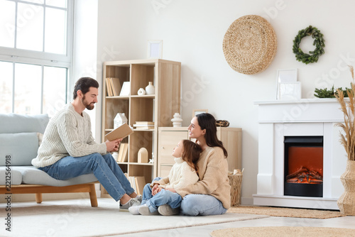 Young family spending time together at home