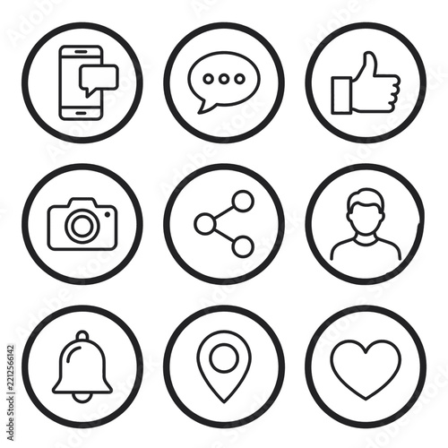 Unique Social Media Icon Minimalist Continuous Line Art