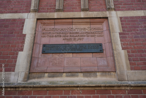 Alderman Newtons School Carved Terracotta Tablet in Leicester