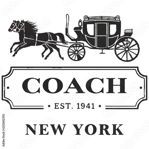 Vintage Coach Western Heritage Logo and Horse Carriage Emblem Design