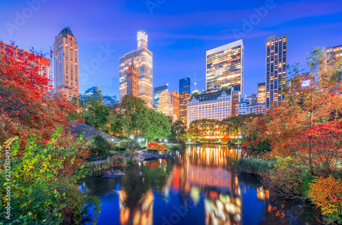 Central Park during autumn in New york City at twilight 675