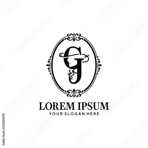 Elegant G monogram with a western cowgirl, ideal for women's fashion, ranch, and boutique brands