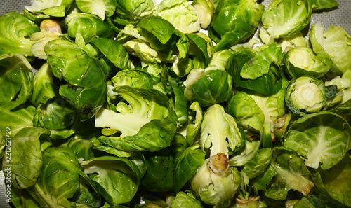 Brussels sprouts leaves , natural vegetable texture