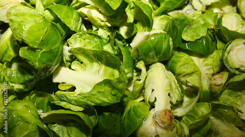 Brussels sprouts leaves , natural vegetable texture