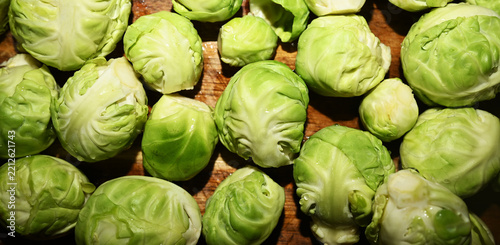 Fresh Brussels sprouts texture, natural organic pattern