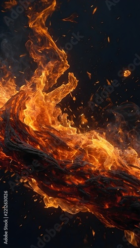 Cinematic Windblown Fire Embers and Glowing Sparks Overlay