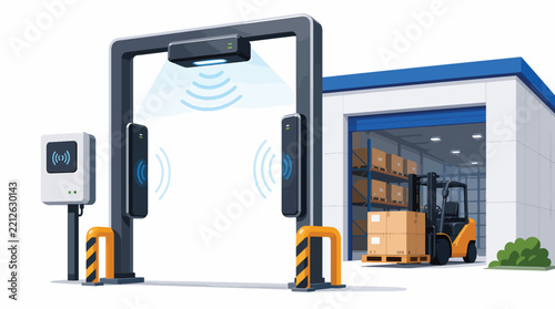 Automated warehouse access control with rfid and forklift