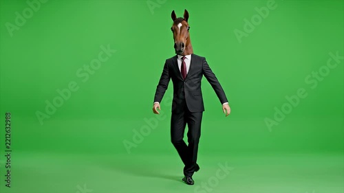 Horse Head Man Slow Dancing on Green Screen Halloween