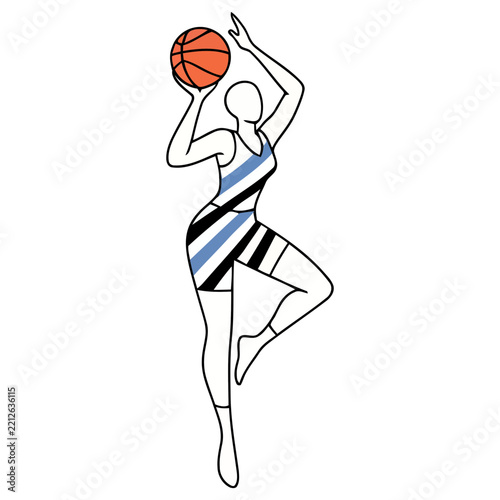 Woman playing basketball