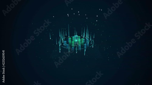 Futuristic glowing city emerges from dark water under a starry night sky, sci-fi concept.
