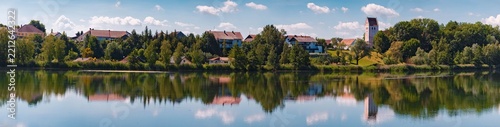 Summer landscape view near Niederpoering, Isar, Oberpoering, Deggendorf, Bavaria, Germany