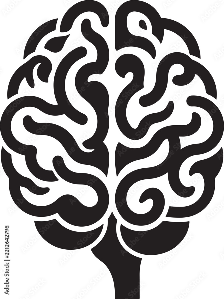 Fototapeta premium Abstract stylized human brain icon illustration