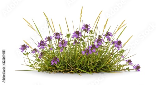 Purple and white wildflowers in natural setting