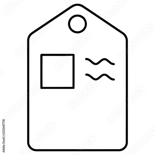 Tag icon with square and wavy lines