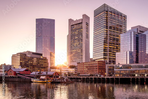The skyline of Boston in Massachusetts, USA.