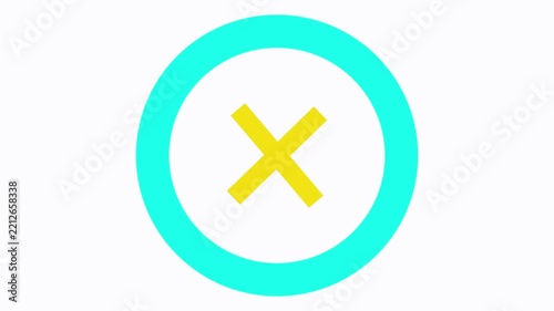Animated wrong mark yellow icon appearing 4k