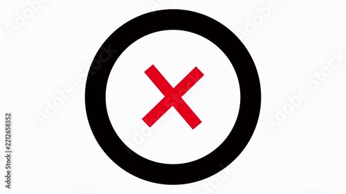 Animated wrong mark yellow icon appearing 4k