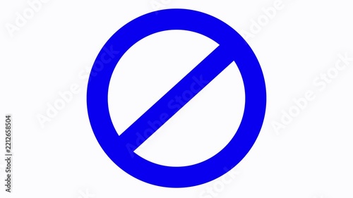 Red sign stop, cross, x, ban, cancel, prohibited icon animation on white background.