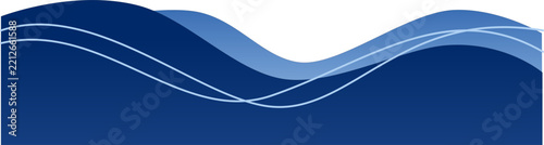 Blue wavy header footer
