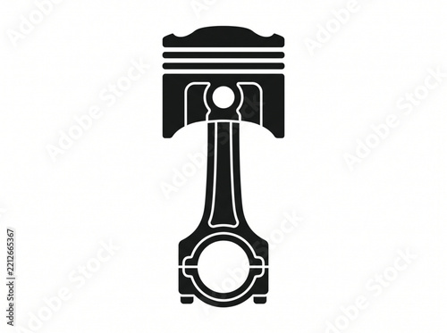 Black engine piston icon on a white background