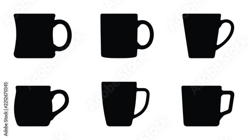 Mug silhouettes for logo or sticker