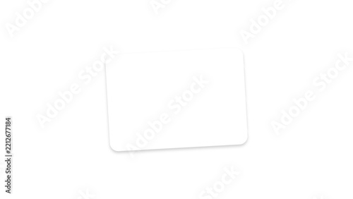 White rectangular label with rounded corners and soft drop shadow