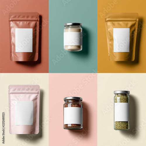 Flat Lay Food Packaging Mockup Set