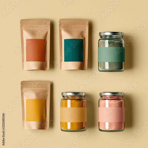 Flat Lay Food Packaging Mockup Set