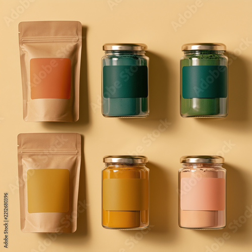 Flat Lay Food Packaging Mockup Set