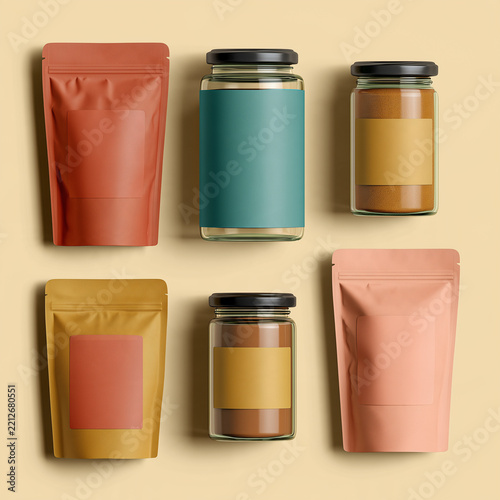 Flat Lay Food Packaging Mockup Set