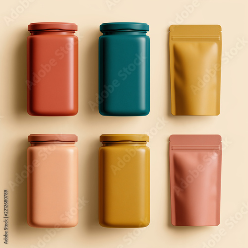 Flat Lay Food Packaging Mockup Set