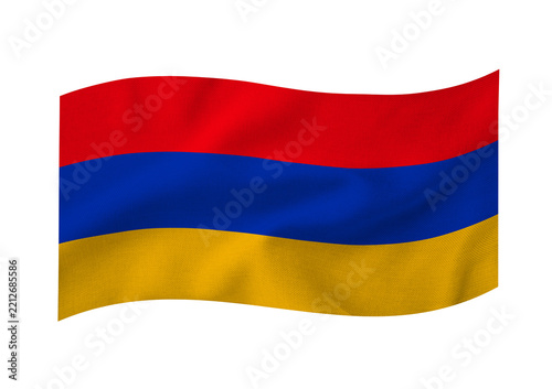Waving flag of Armenia isolated on a transparent background