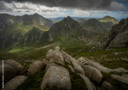 Mountain landscape of the Isle of Arran, Scotland.